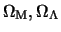  $ \Omega_{\rm M}, \Omega_\Lambda $ 