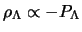  $ \rho_\Lambda \propto - P_\Lambda $ 