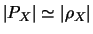 $ \vert P_X\vert \simeq \vert\rho_X\vert$ 