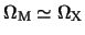  $ \Omega_{\rm M}\simeq \Omega_{\rm X}$ 