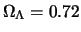  $ \Omega_\Lambda = 0.72$ 