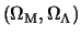  $ (\Omega _ { \rm M}, \Omega _ \Lambda) $ 