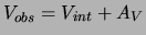 $\displaystyle V_{obs} = V_{int} + A_V$