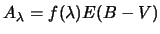 $\displaystyle A_\lambda = f(\lambda) E(B-V)$