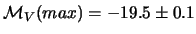 $\displaystyle {\cal M}_V(max) = -19.5 \pm 0.1$