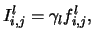 $\displaystyle I^l_{i,j} = \gamma_l f^l_{i,j},$