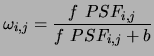 $\displaystyle \omega_{i,j} = \frac{f~PSF_{i,j}}{f~PSF_{i,j} + b}$